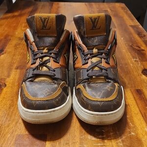 Louis Vuitton Brown and Black High-Top Sneakers